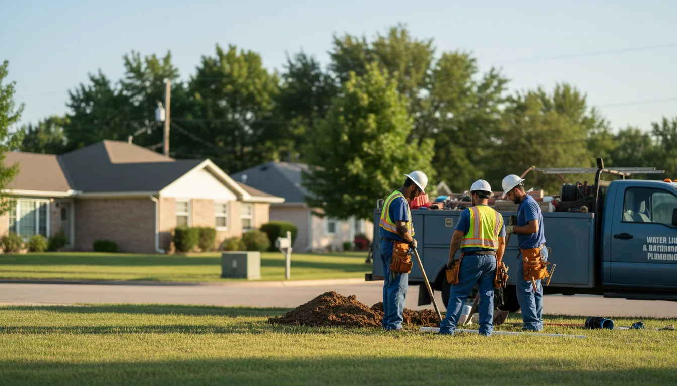 Residential water line and bathroom plumbing service in Lysite, WY